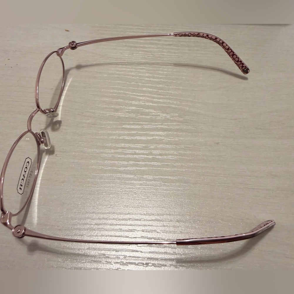 Coach Pink Metal Women's Glasses with Patterned Temples